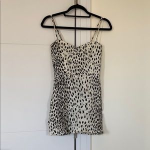 Animal print linen dress